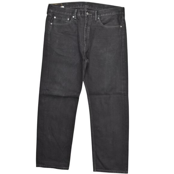 Levi's Men's Black Jeans 38x30 Cotton 505 Regular Straight Zip Solid - Picture 1 of 7